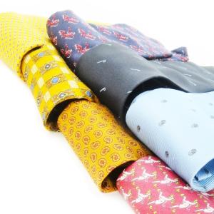 ネクタイ 7本 セット まとめ レギュラー 猿 アニマル ロゴ ペイズリー 総柄 シルク 絹 黄 イエロー