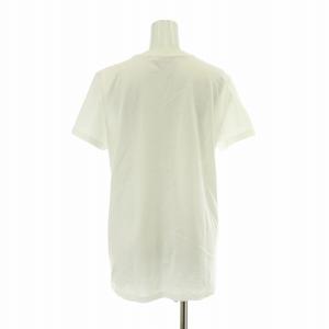 Max Mara 白タグ モノグラム Mロゴ Tシャツ カットソー 半袖 クルーネック プリント 白 ホワイト 茶色 ブラウン