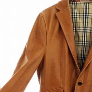 BURBERRY BLACK LABEL ラムレザー テーラード ジャケット 裏地ノバチェック L