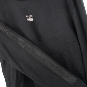 BLACK LABEL CRESTBRIDGE 20AW Tシャツ カットソー ロンT クルーネック 丸首 長袖 スリーブテープ ロゴ LL 黒 ブラック