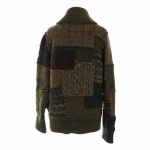 RALPH LAUREN ニット カーディガン パッチワーク M カーキ