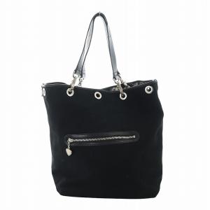 BURBERRY BLUE LABEL トートバッグ ハンド キャンバス レザー ホース ハート ロゴ 裏地チェック 黒 ブラック GY18 /MQ