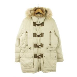 ダウンコート ダウンジャケット ダッフルデザイン ファー レッキス ラクーン LL グレージュ /AH6