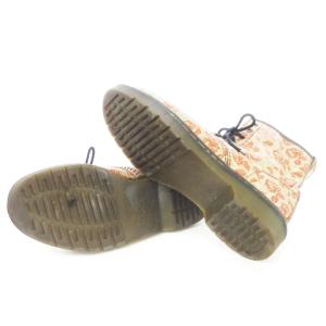 Dr.Martens 8ホールブーツ レザー レースアップ プリント 花柄 ローズ ベージュ /CK12 GY01