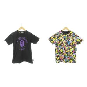BAPE Tシャツ カットソー BABY MILO ハワイ プリント 半袖 M 黒