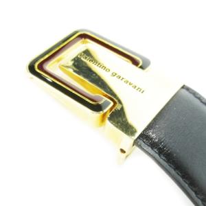 VALENTINO GARAVANI レザーベルト バックル ロゴ ゴールド金具 42/105 黒 ブラック