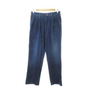 ヴィンテージ デニムパンツ ジーンズ ストレート ハイウエスト タック 大きいサイズ 79 青 ブルー