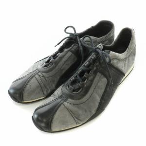 GUCCI シェリーライン ローカットスニーカー シューズ レザー スエード インターロッキング 11.5 グレー