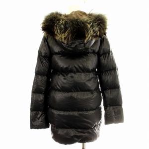 DUVETICA ダウンジャケット ファー フード ナイロン コート 40 黒 ブラック /G MT GY19