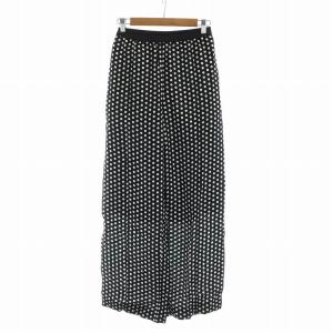近年モデル ワイドパンツ ストレート ロゴ ドット柄 水玉 36 S 黒 ブラック GY19 /MQ