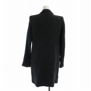 STELLA McCARTNEY チェスターコート ツイード ロング 長袖 ロゴ イタリア製 総裏地 36 XS 黒 ブラック グレー GY19