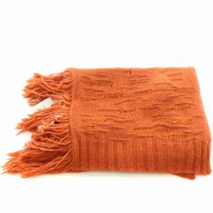 STELLA McCARTNEY マフラー アルパカ ウール混 ダメージ加工 オレンジ