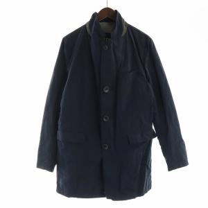 ナイロンジャケット ミドル スタンドカラー 長袖 ジップアップ ロゴ 48 L 紺 ネイビー GY19