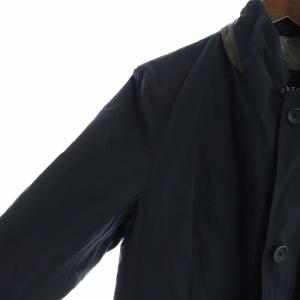 HERNO ナイロンジャケット ミドル スタンドカラー 長袖 ジップアップ ロゴ 48 L 紺 ネイビー GY19