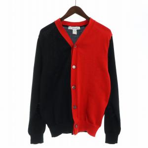 22SS カラーブロック カーディガン M ブラック レッド