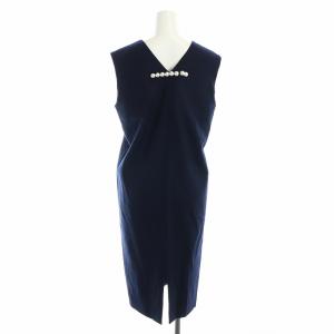 YOKO CHAN YOKOCHAN 2018年製 ノースリーブワンピース パール 38 ネイビー