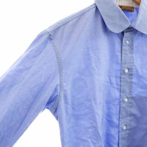 John Galliano ステンカラーシャツ 長袖 48 XL 青 ブルー GY19 /MQ