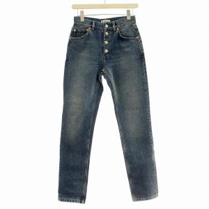 556731 チューブ デニム パンツ ジーンズ USED加工 ボタンフライ 25 青 ブルー /G MT