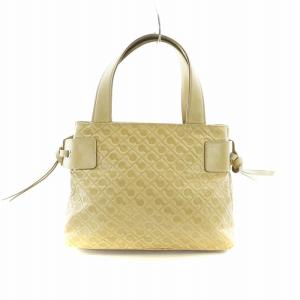 GHERARDINI ハンドバッグ レザー 総柄 ロゴ 型押し ベージュ GY19 /MQ