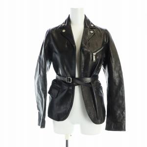 ライダースジャケット ジップアップ 36 ブラック S75BN0629