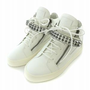 GIUSEPPE ZANOTTI ハイカットスニーカー スタッズ レザー 41 ホワイト