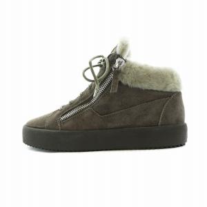 ハイカットスニーカー シューズ 靴 ロゴ スエード ムートン 41 26cm 茶 ブラウン GY19 /MQ