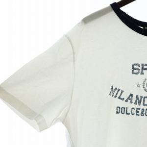 DOLCE&GABBANA  Tシャツ カットソー 半袖 ボートネック ロゴ 薄手 大きいサイズ 54 XXL 白 ホワイト GY19