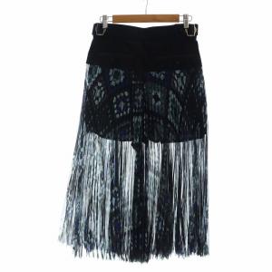 sacai ワイドパンツ プリーツ 1 ブラック ブルー 17-03020