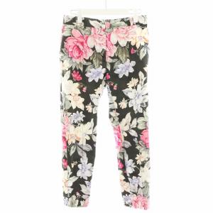 フィービー期 パンツ 花柄 36 マルチカラー ピンク 青 ブルー 緑 グリーン 黒 ブラック 21G14
