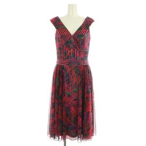 カラードレス ワンピース 総柄 ロング ノースリーブ 2 ピンク /MY OS GY19 AX