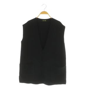 3G Vネック ニットジレ ベスト プルオーバー カシミア混 ブラック /MY OS GY19 AX