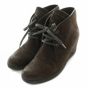 PRADA ショートブーツ インヒール ラウンドトゥ スエード 36.5 茶 ブラウン /BB MT GY19