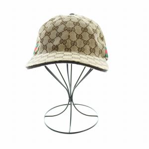 GUCCI ベースボールキャップ GGキャンバス M 58cm ブラウン