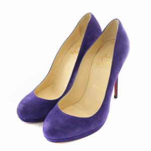 パンプス ラウンドトゥ ハイヒール スエード 35 紫 パープル /BB MT GY19