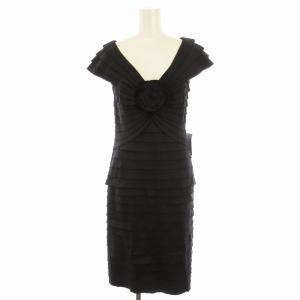 タグ付き ワンピース ドレス ひざ丈 フリル 大きいサイズ 4 黒 ブラック 62825 /EE GY19