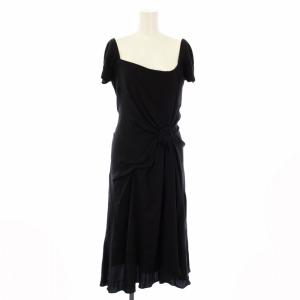 ワンピース シルク 半袖 ひざ丈 38 黒 2 6761/1494 /TK MT GY19