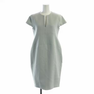 ミドルワンピース ノースリーブ 無地 Vネック 38 M グレー GY19 /MQ