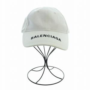 BALENCIAGA ベースボールキャップ 帽子 ロゴ キャンバス L 58cm 白 ホワイト GY19 /MQ