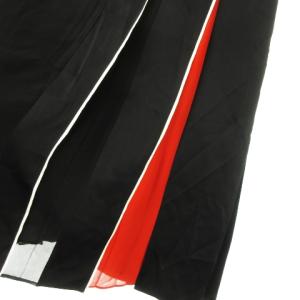 GIVENCHY シルクスカート フレア ロング ワンタック 配色 バイカラー ポイントカラー 36 S 黒 ブラック 赤