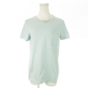 白タグ Tシャツ カットソー 半袖 胸ポケット Mロゴ 刺繍 水色 ライトブルー /MN15 GY19