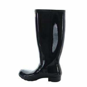 レインブーツ 長靴 ロング エナメル ロゴ US7 24cm 黒 ブラック WFT1026RGL GY19