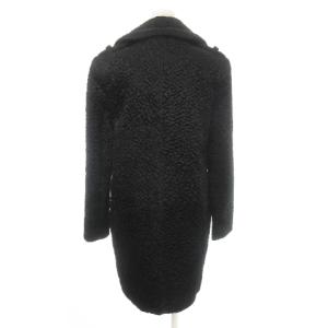 CARVEN 中綿コート ダブル ベロア ぽこぽこ 裏地キルティング 光沢感 小さいサイズ 34 XS 黒 ブラック