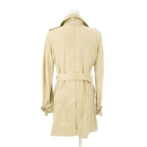 BURBERRY LONDON ゴートスエードコート 本革 やぎ革 ベルト 裏地ノバチェック 38 M ベージュ /AH5 GY19