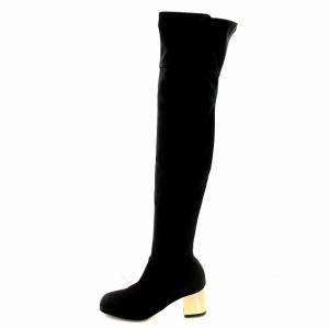 DSQUARED2 ニーハイブーツ スエード ロング ブーツ 35 黒 ブラック /G MT GY19