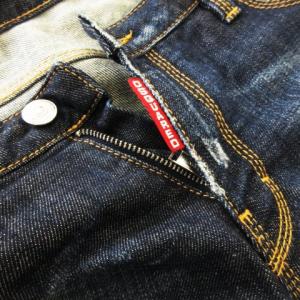 DSQUARED2 デニムショートパンツ ダメージ加工 ペイント 40 L 青 ブルー インディゴ S75MU0104 /CK10
