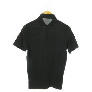 LARDINI ポロシャツ 半袖 ストレッチ コットン 薄手 46 S 黒 ブラック /AO7 GY19