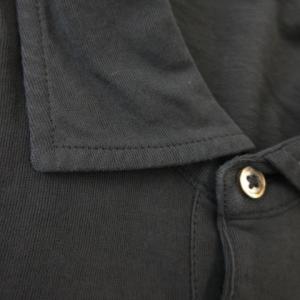 LARDINI ポロシャツ 半袖 ストレッチ コットン 薄手 46 S 黒 ブラック /AO7 GY19
