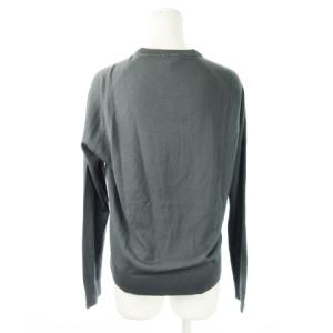 EMPORIO ARMANI ラグランニットセーター クルーネック 長袖 刺繍 ロゴ 40 M グレー /CK5 GY19