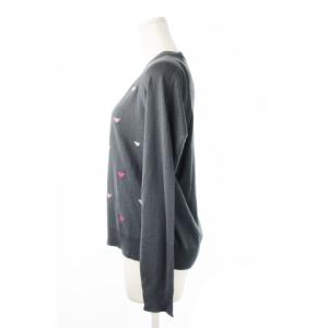 EMPORIO ARMANI ラグランニットセーター クルーネック 長袖 刺繍 ロゴ 40 M グレー /CK5 GY19