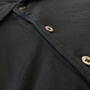 LARDINI ポロシャツ 半袖 薄手 シャリ感 清涼感 46 S 黒 ブラック 墨黒 /CK10 GY19